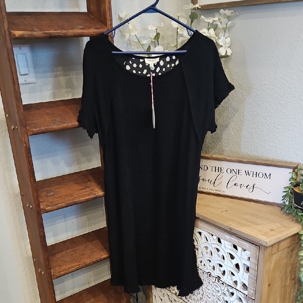 Black Women's Dress With Print On Back.  NWT